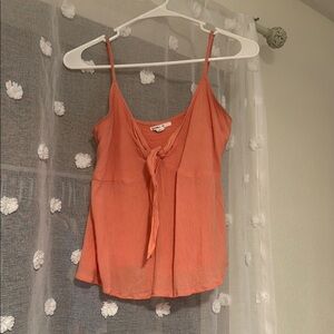 O'Neill Estelle Solid Top Pink Relaxed Tie-Front Camisole